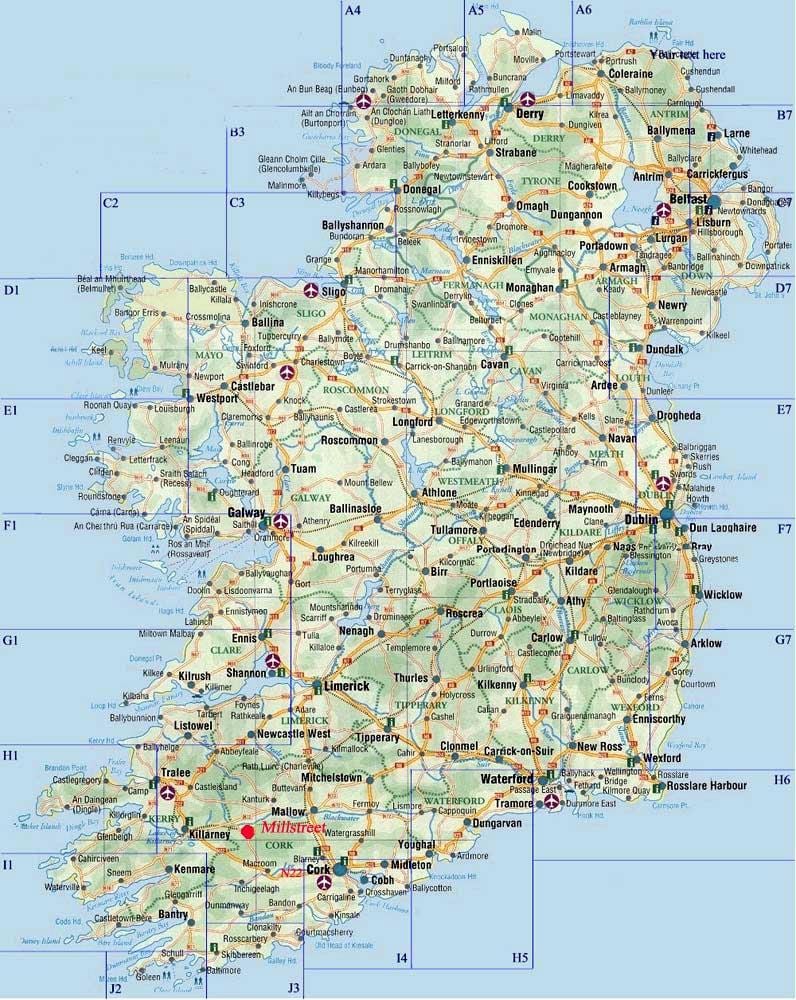 mappa di a4 mappa di irlanda