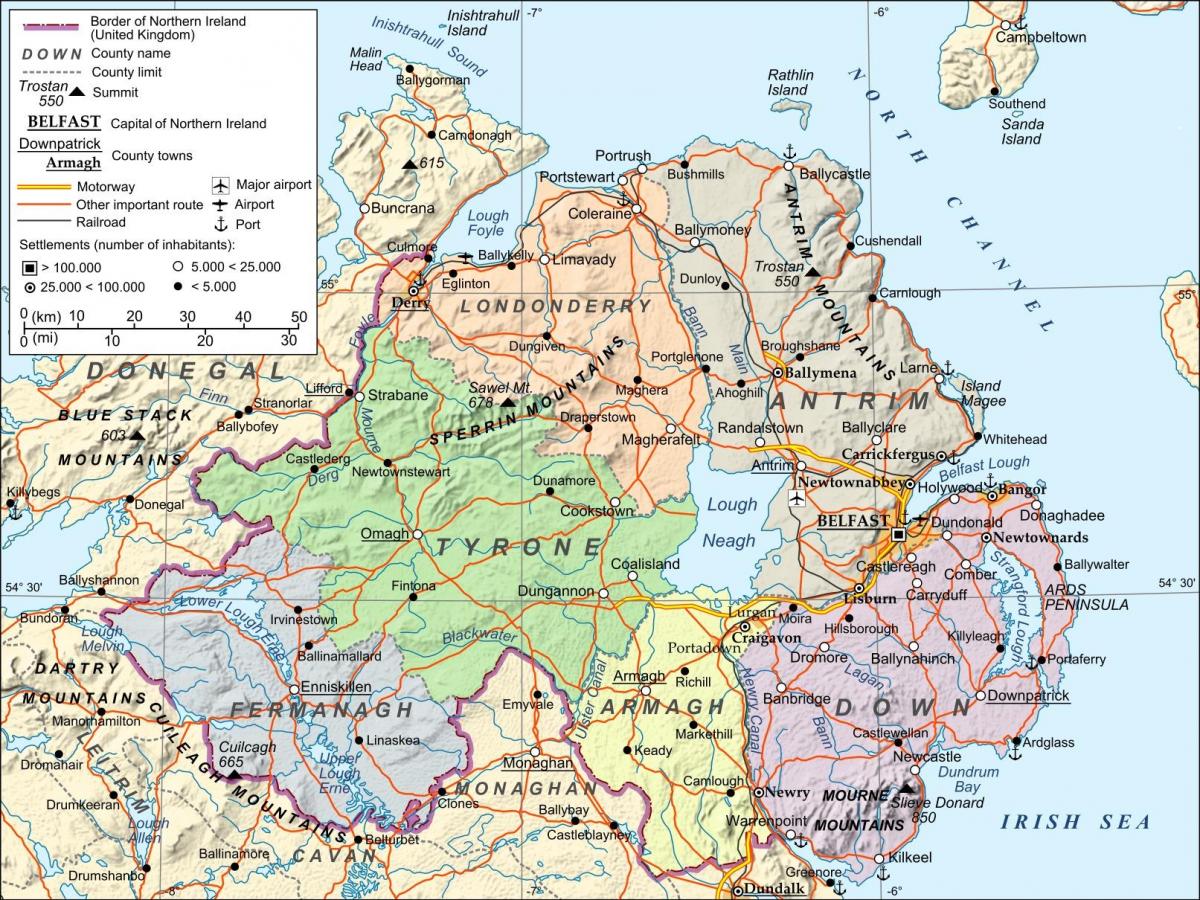 mappa degli aeroporti irlanda del nord