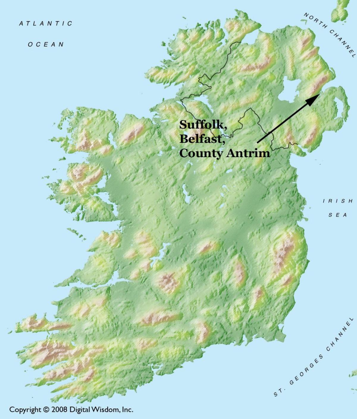 mappa di belfast, irlanda del nord