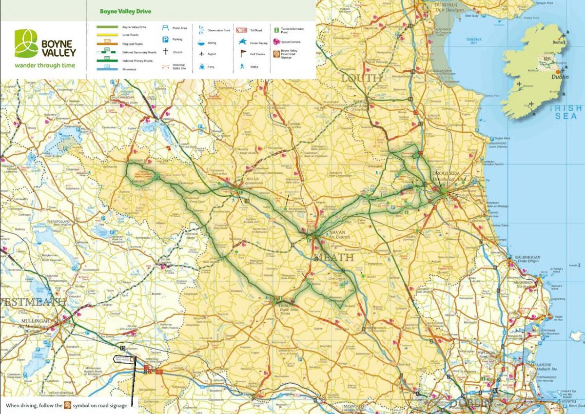 mappa della valle del boyne irlanda