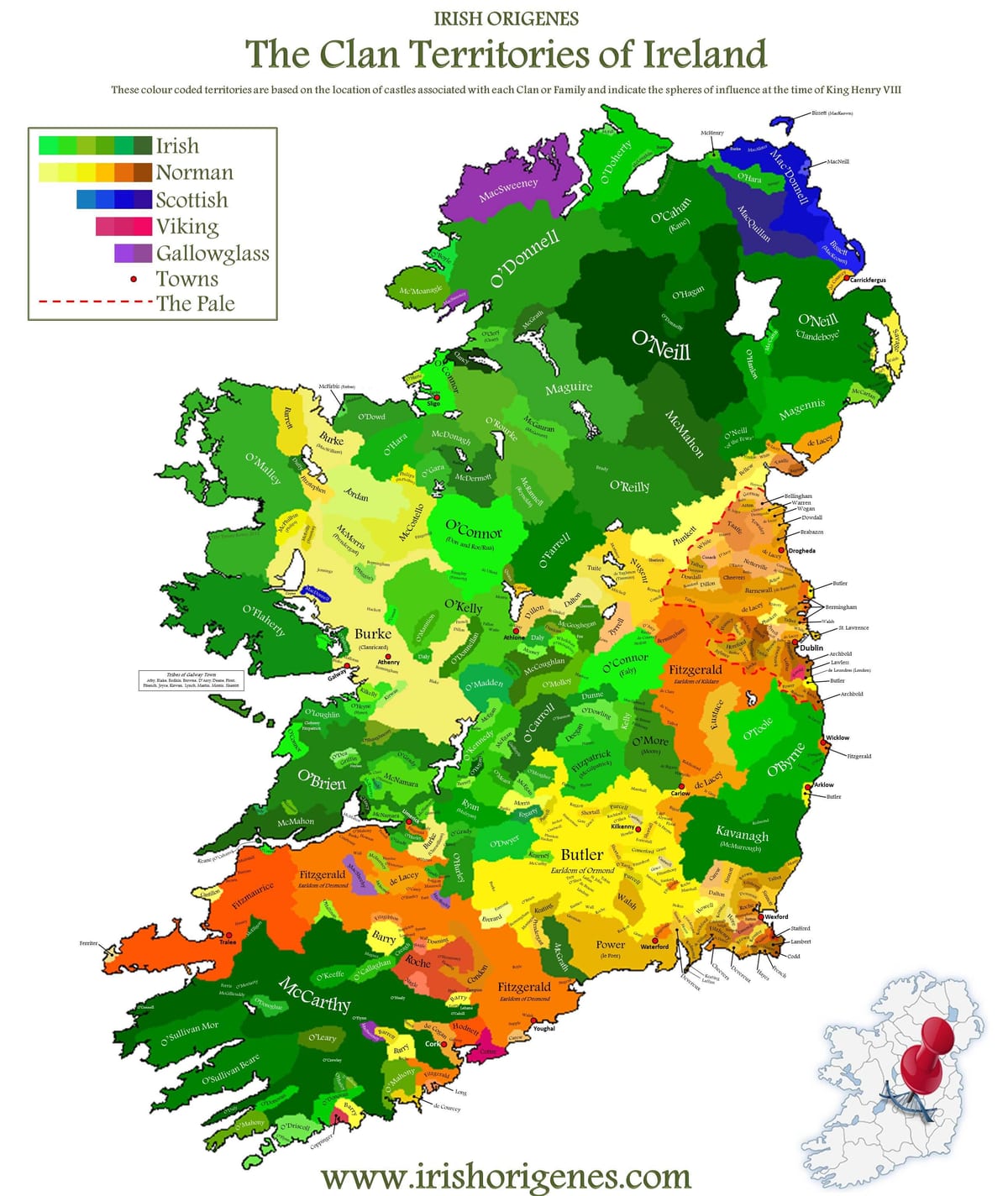 la mappa dei clan mappa di irlanda