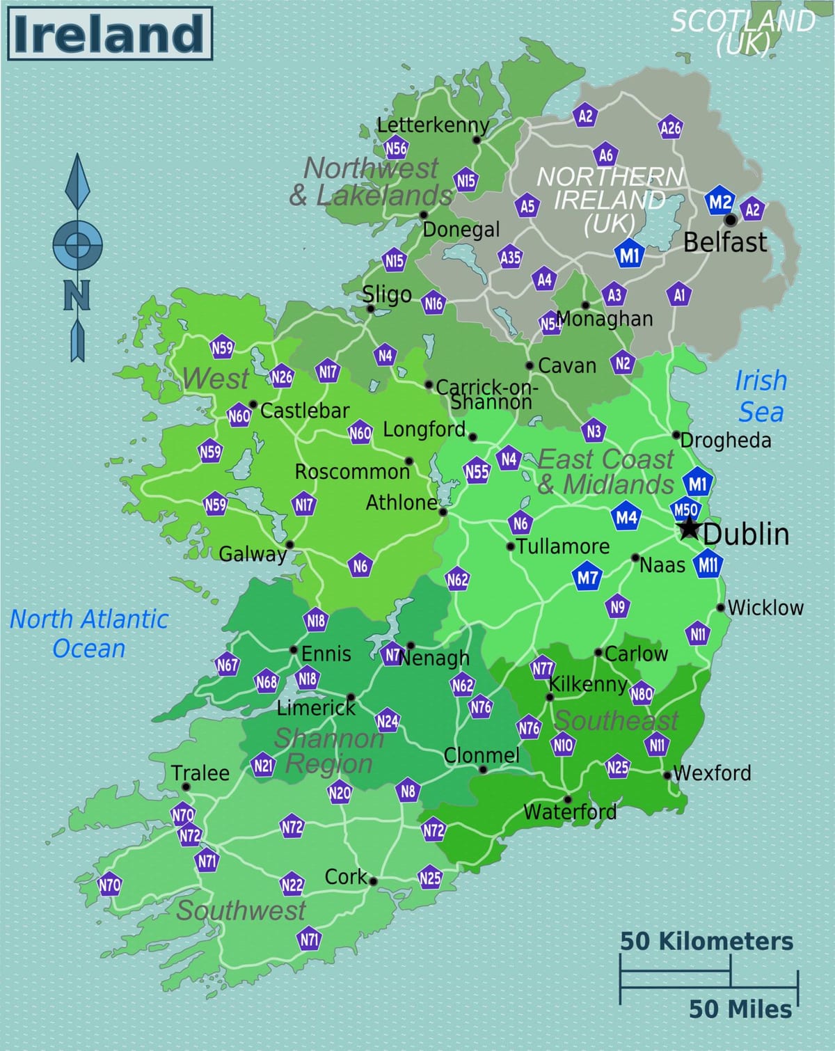 mappa di colorato mappa di irlanda
