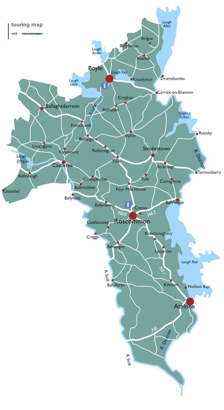 mappa di contea di roscommon, irlanda