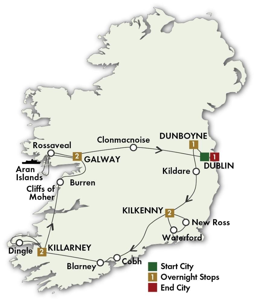 mappa 0f irlanda