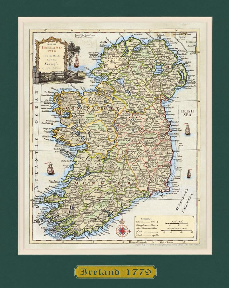 mappa di incorniciate mappa di irlanda