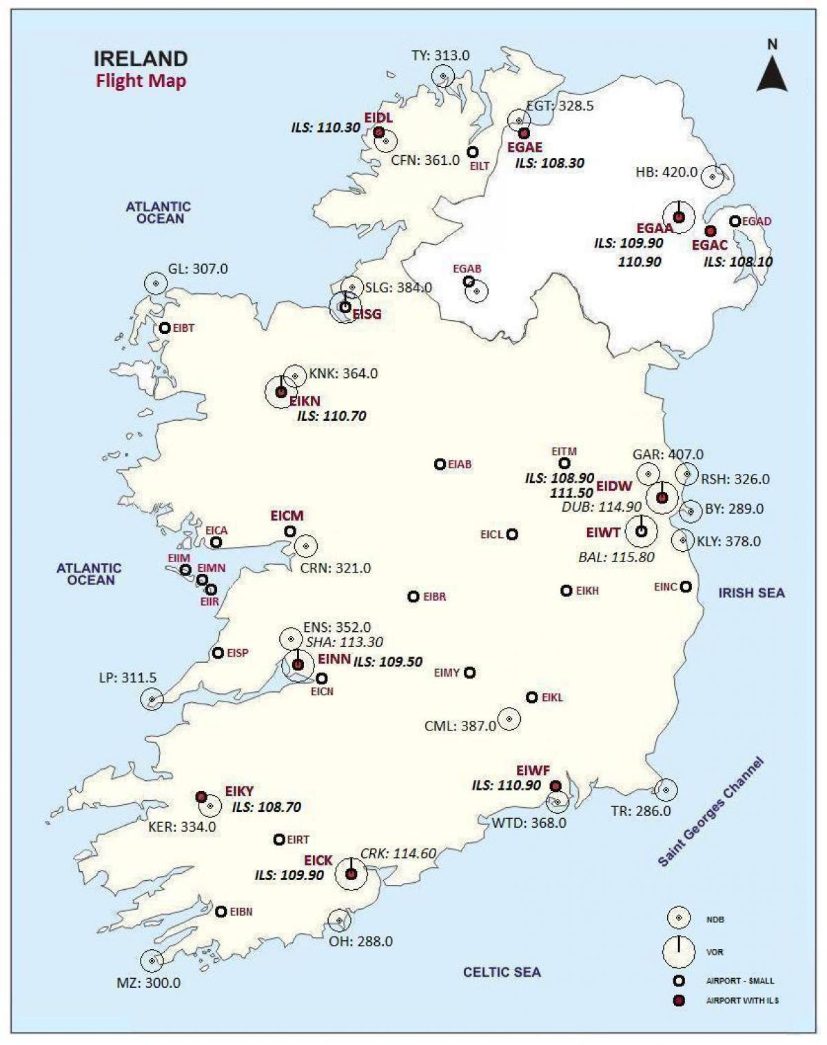 mappa di aeroporti irlanda che