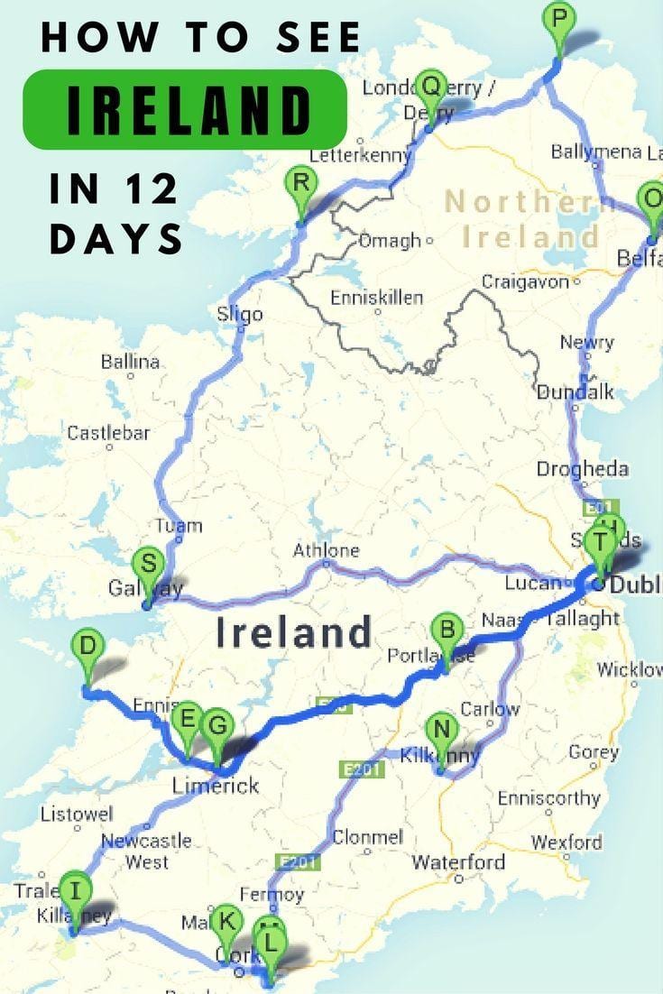 luoghi da visitare in irlanda mappa