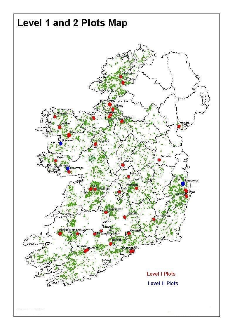 mappa di irlanda foreste