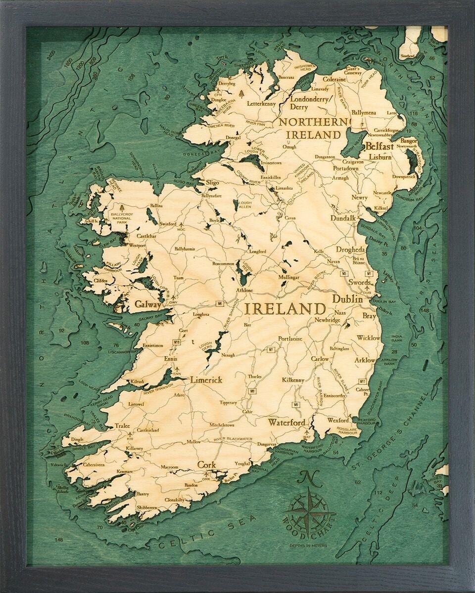 mappa di irlanda mappa arte