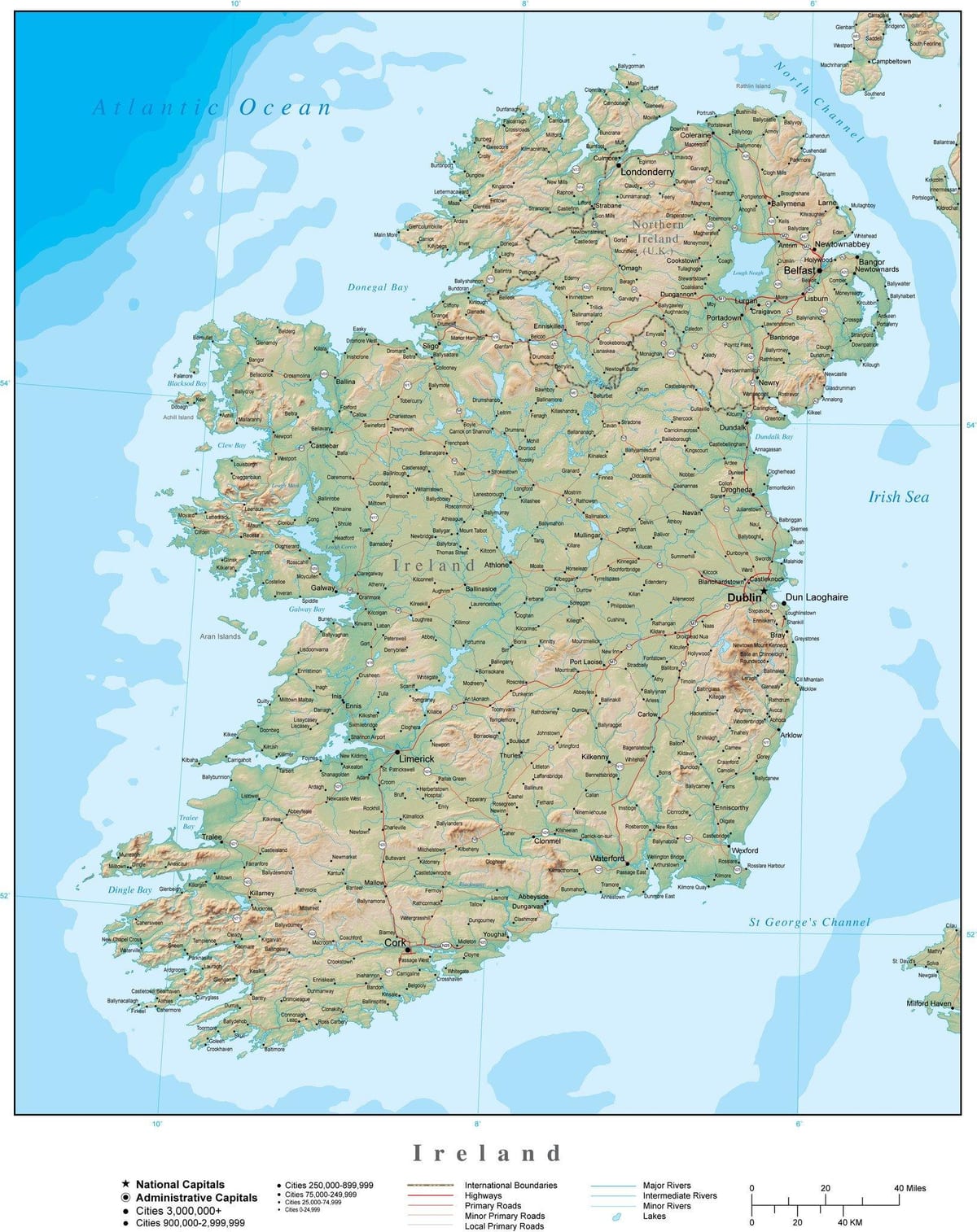 mappa di irlanda terreno