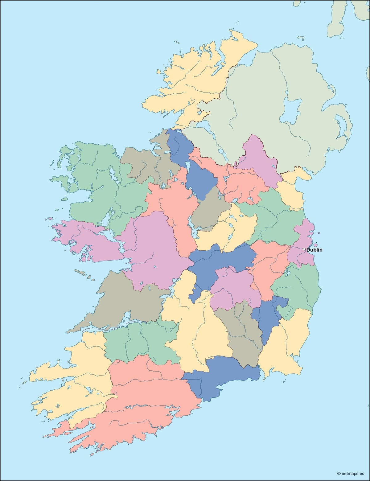 mappa di irlanda mappa vettoriale