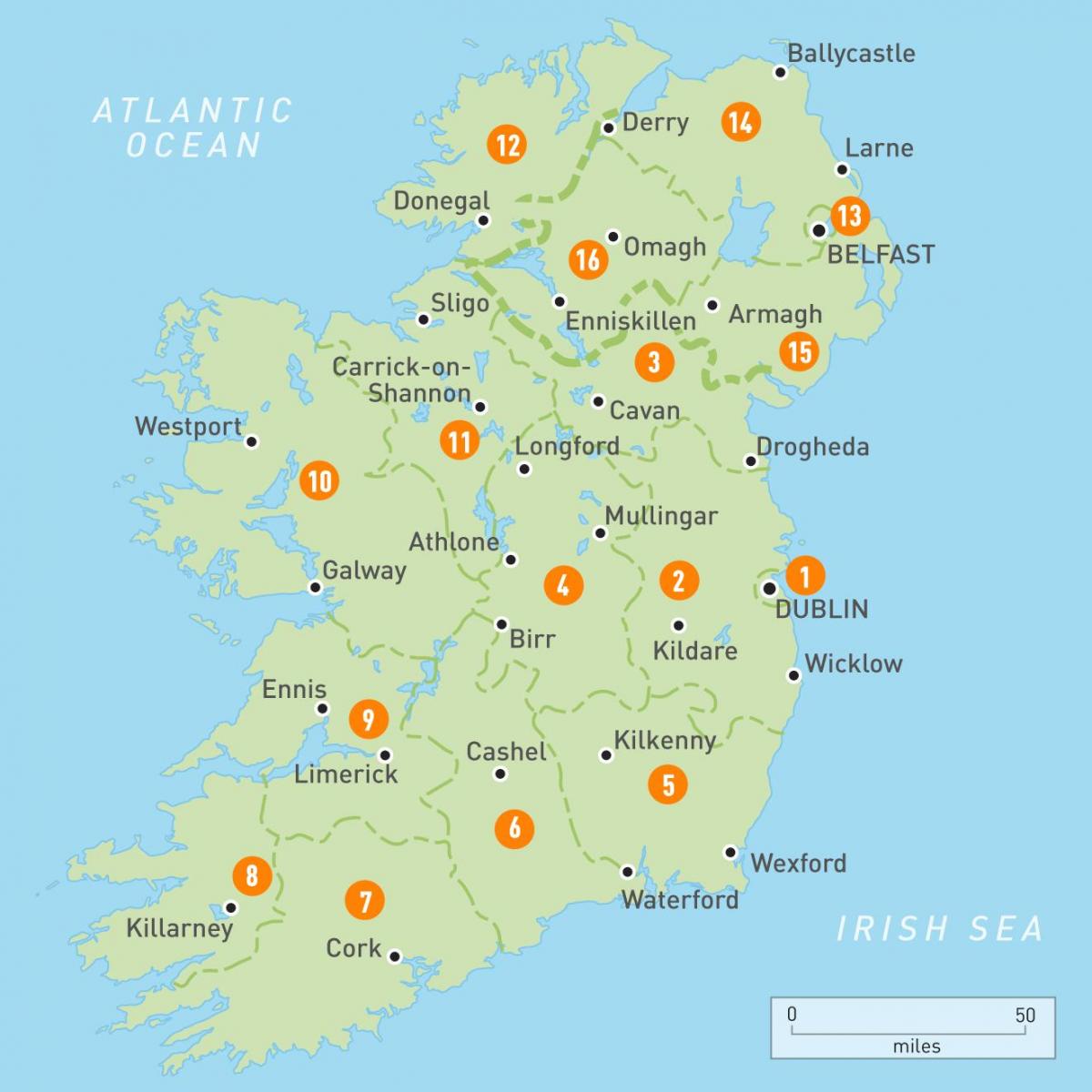 irlanda nella mappa