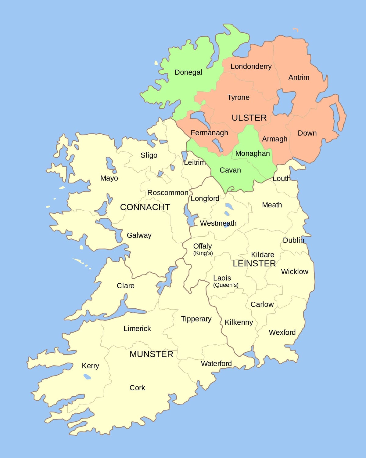mappa di irlanda punti di riferimento