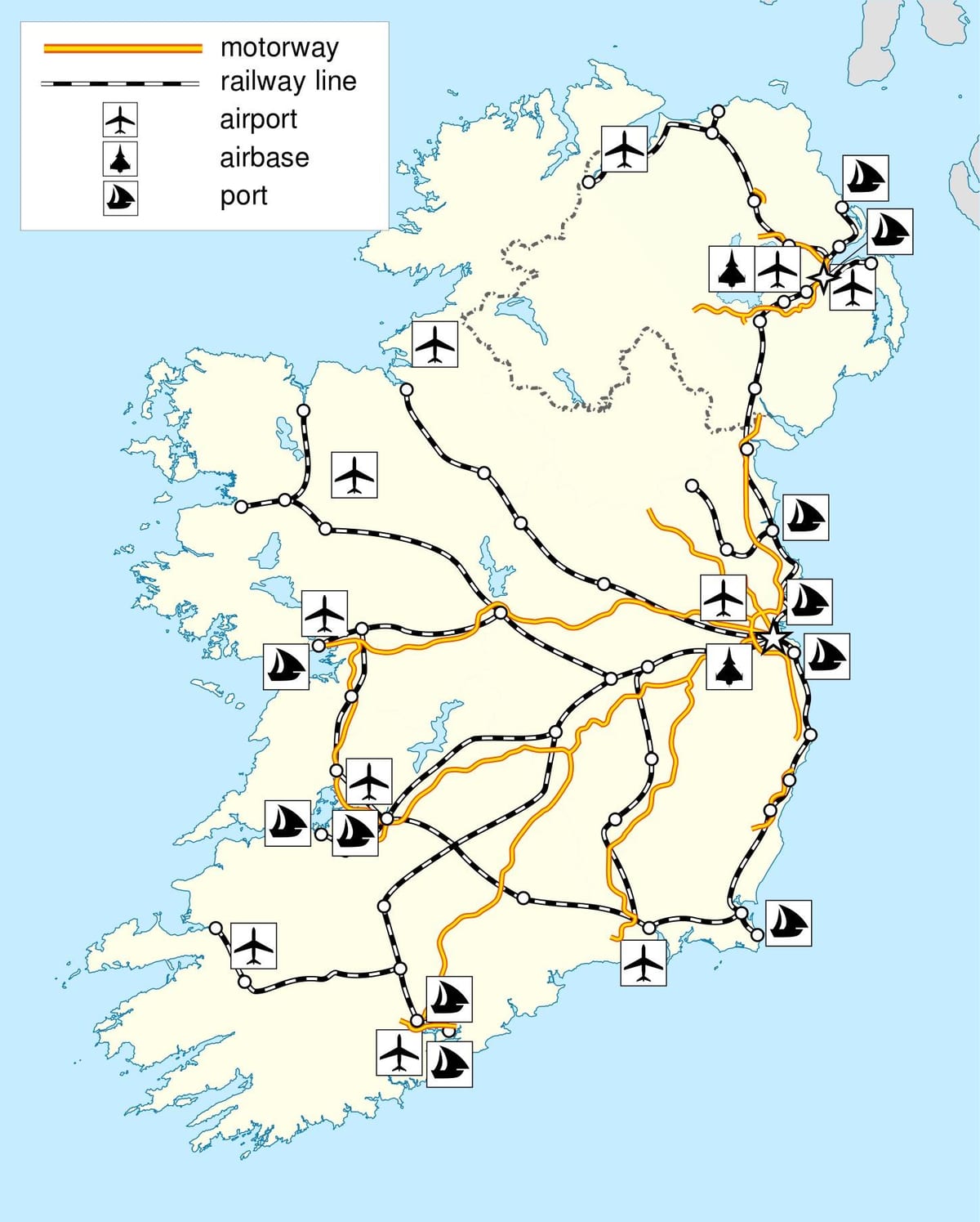 mappa di irlanda trasporto