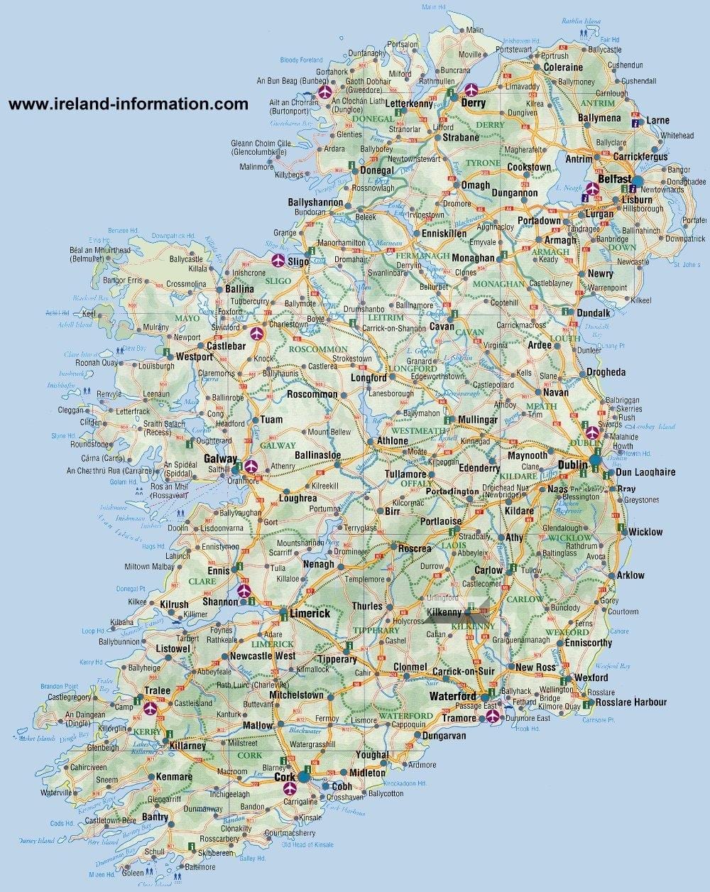 irlanda viaggio con la mappa