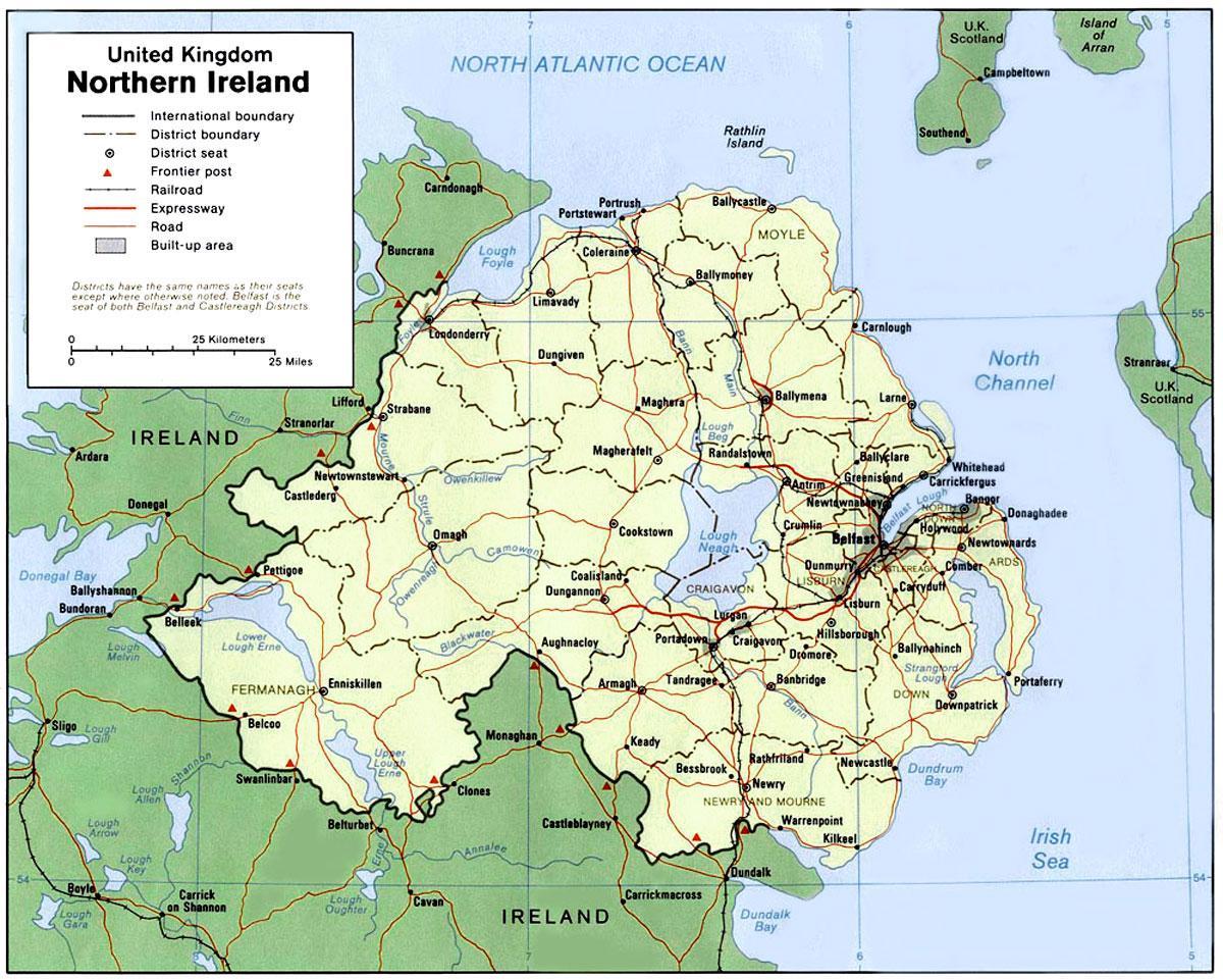 irlanda del nord mappa città