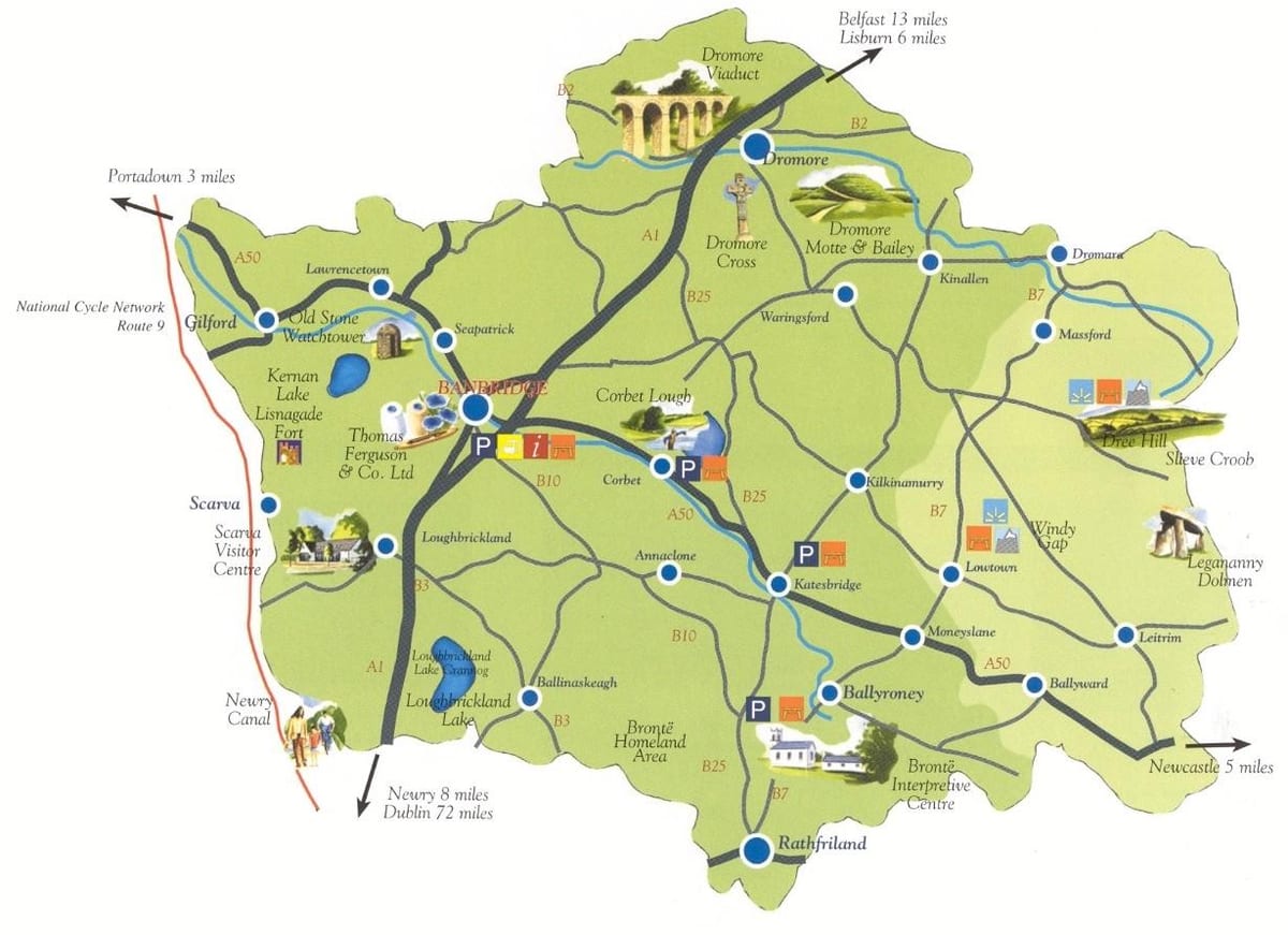 mappa co down, irlanda del nord