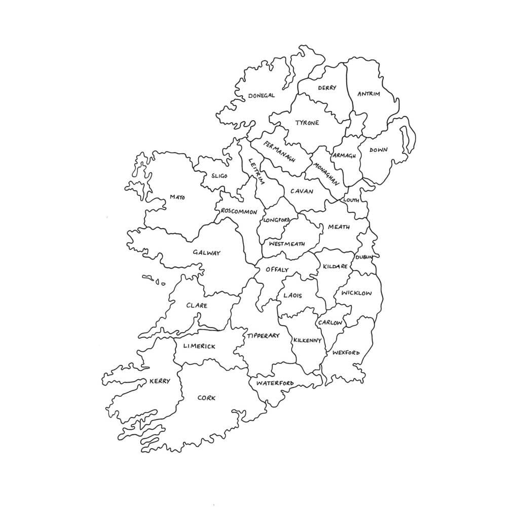 stampa la mappa di irlanda