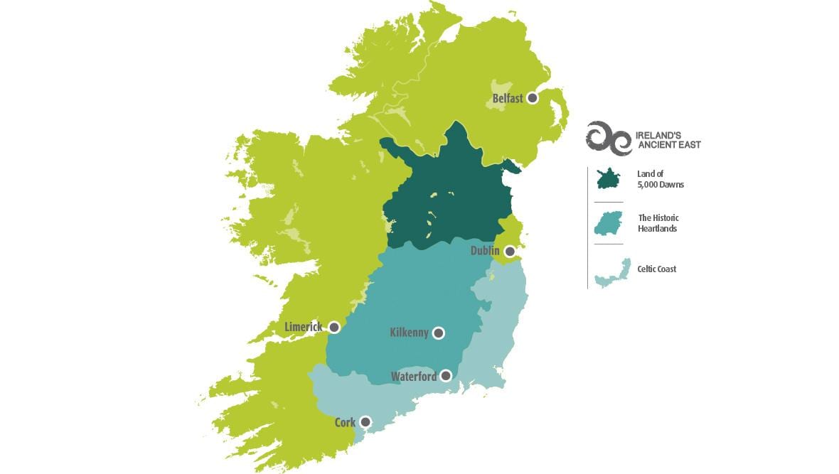 mappa di mappa di irlanda east coast