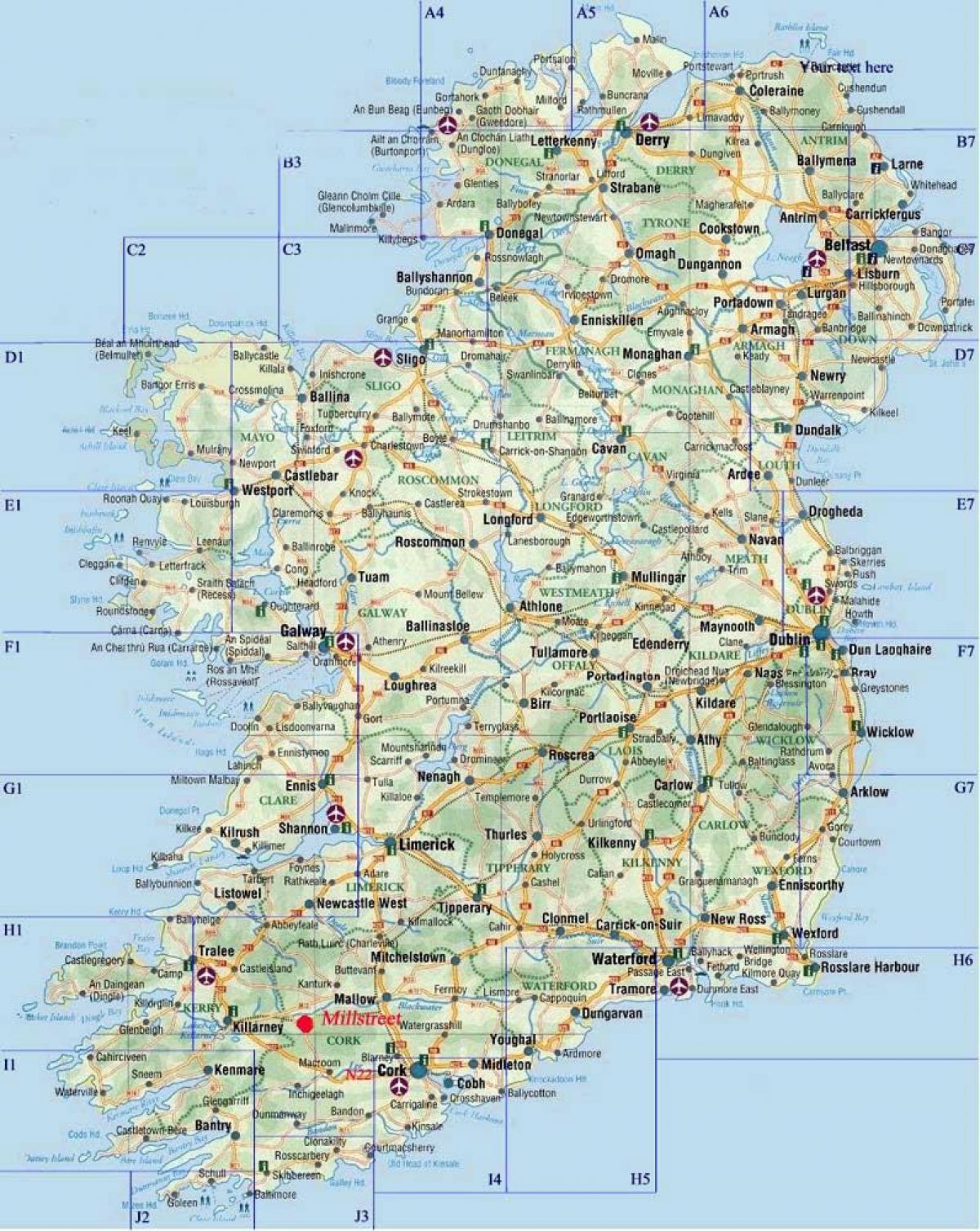 mappa di irlanda del sud