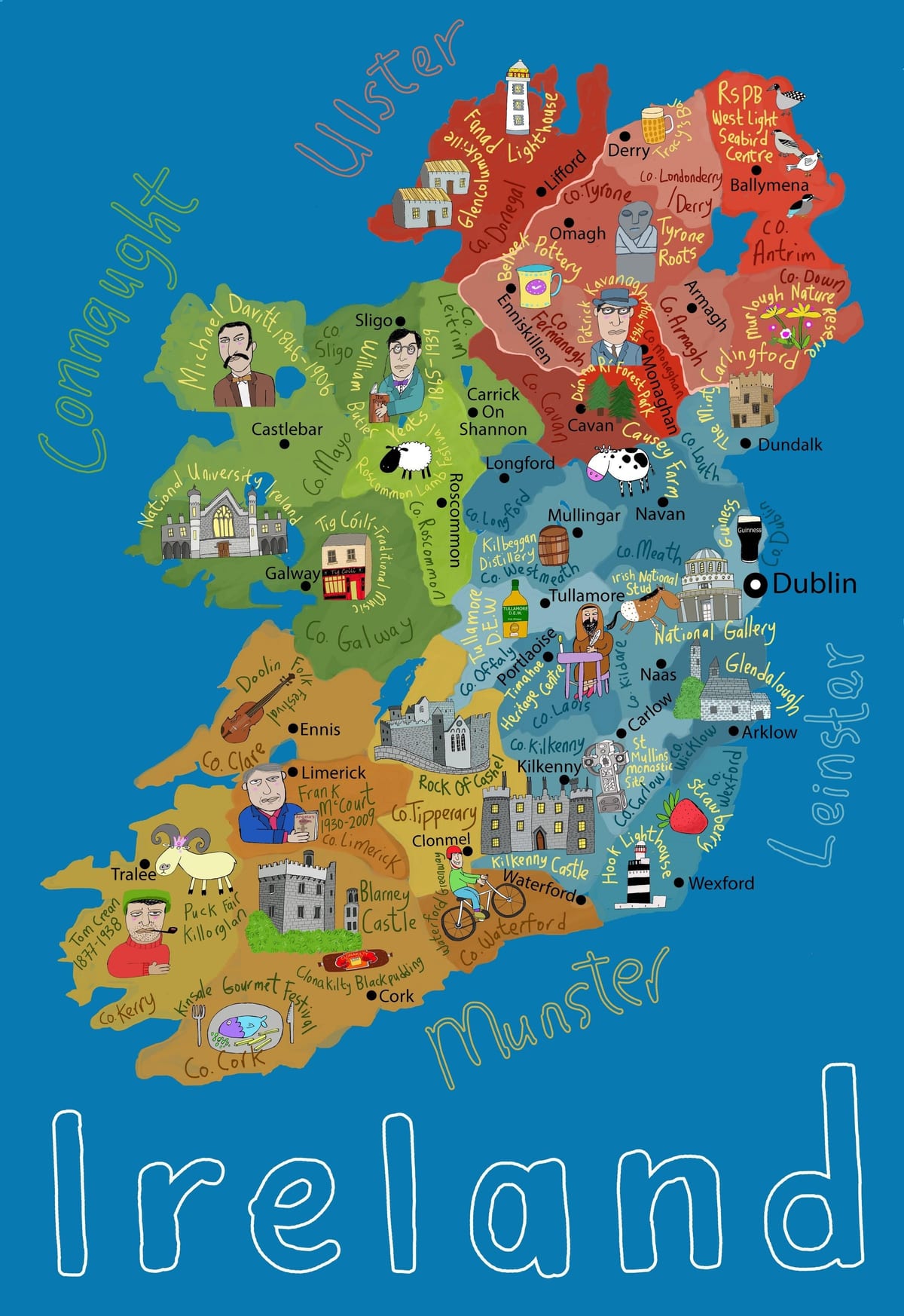 cartoon mappa di irlanda