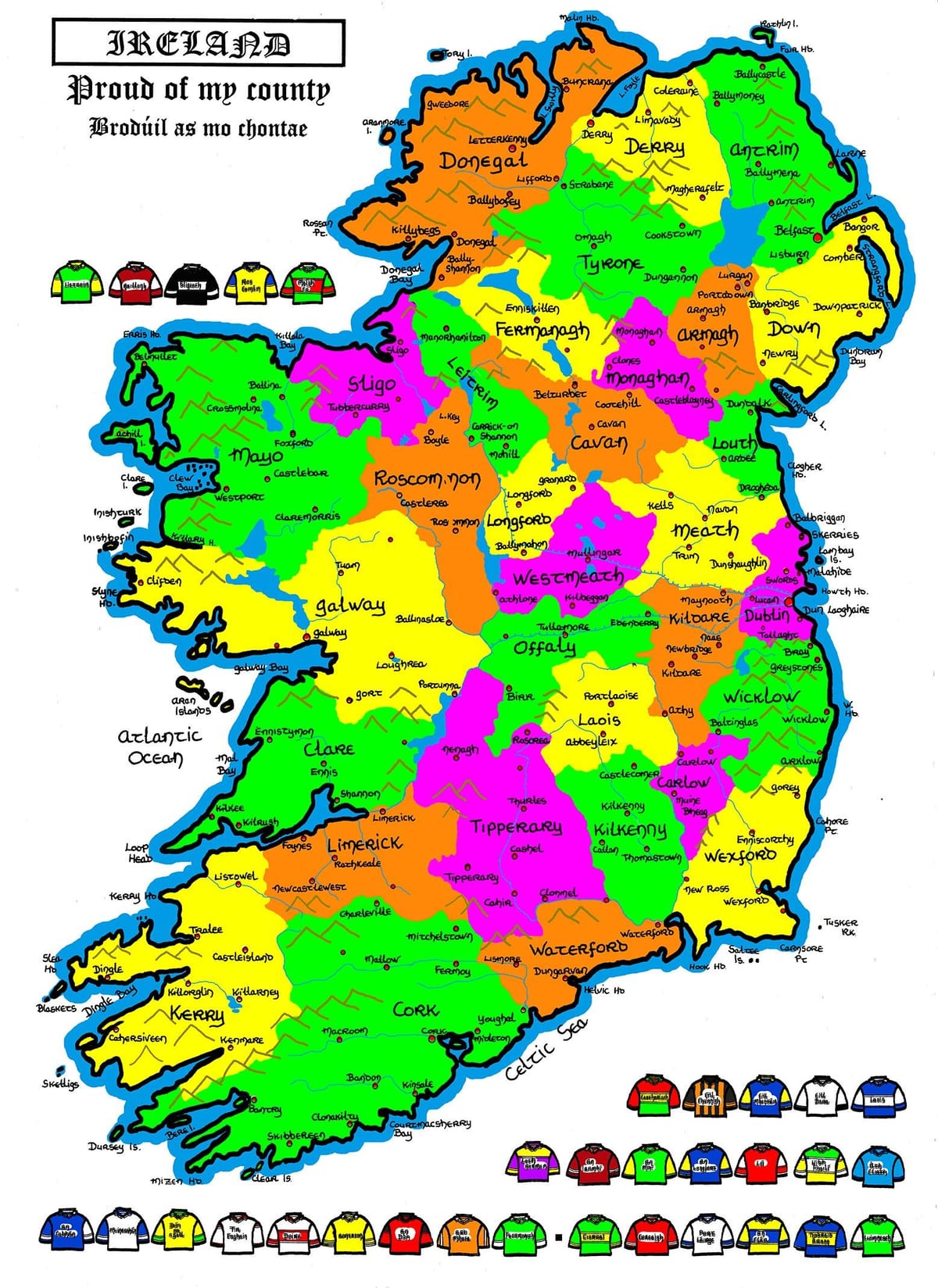 mappa di irlanda per la scuola primaria