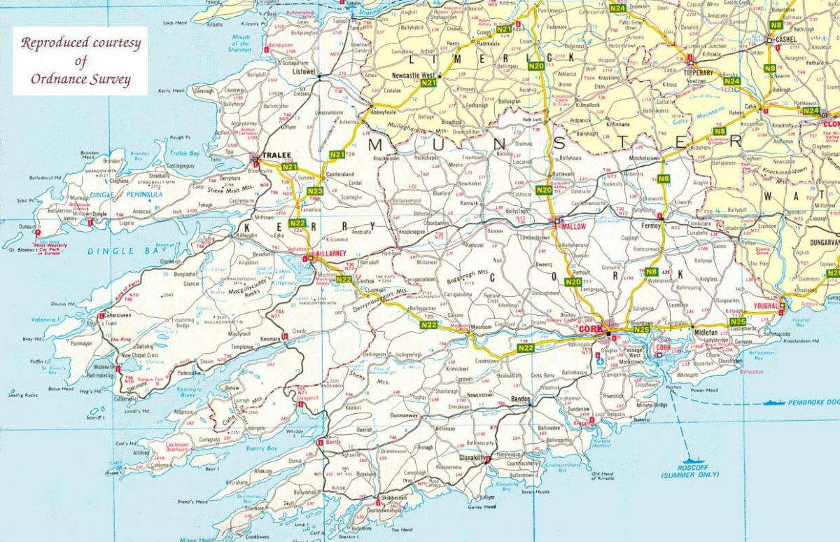 mappa di mappa del nord-ovest, irlanda