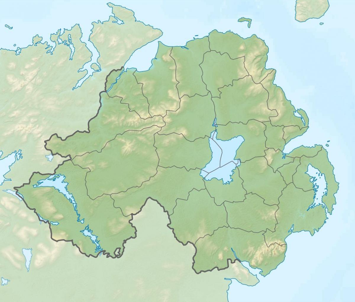 mappa di mappa fisica dell'irlanda del nord