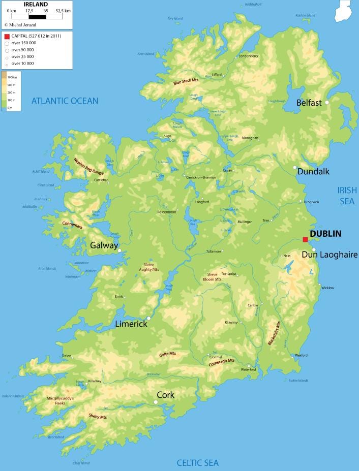 soccorso mappa di irlanda
