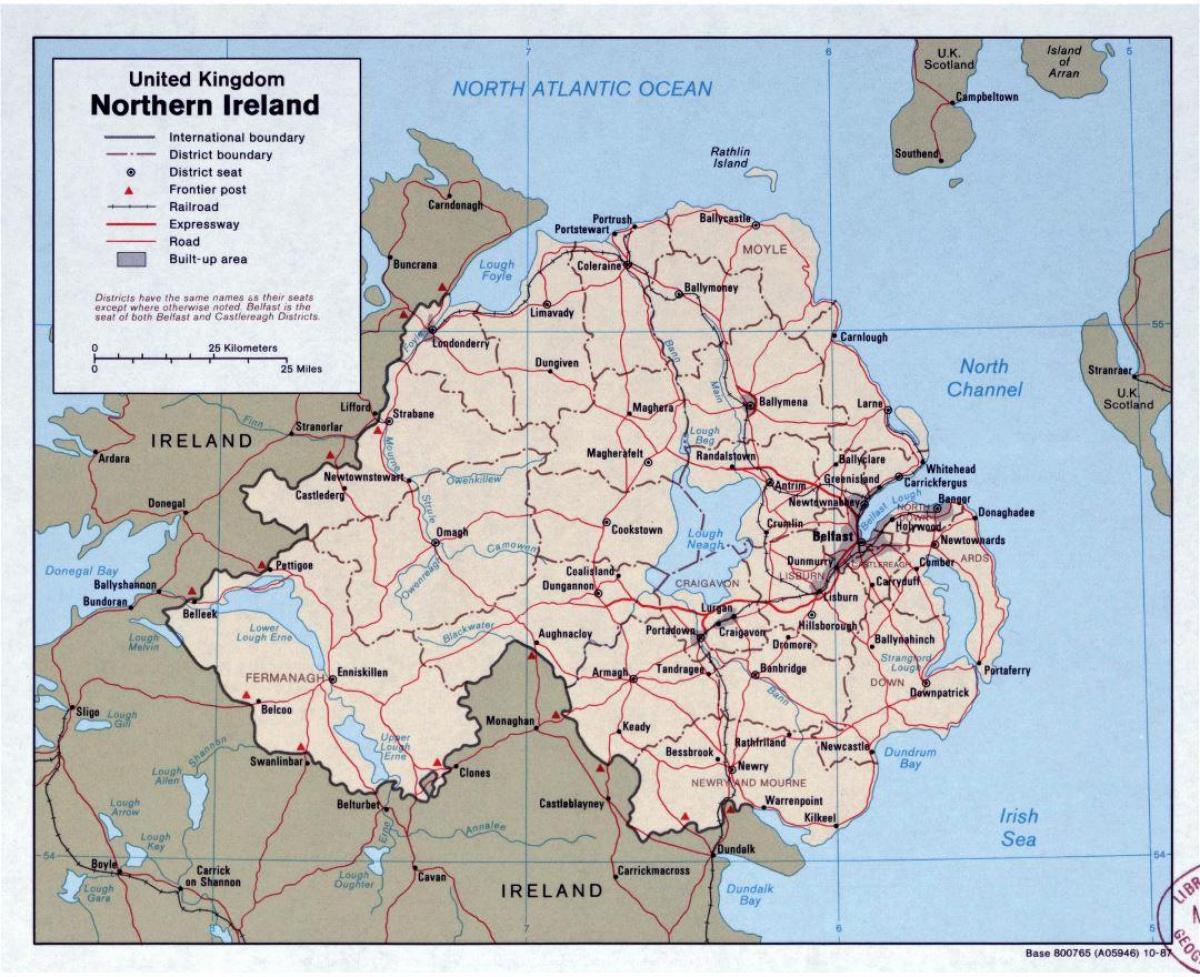 mappa stradale mappa di irlanda e irlanda del nord