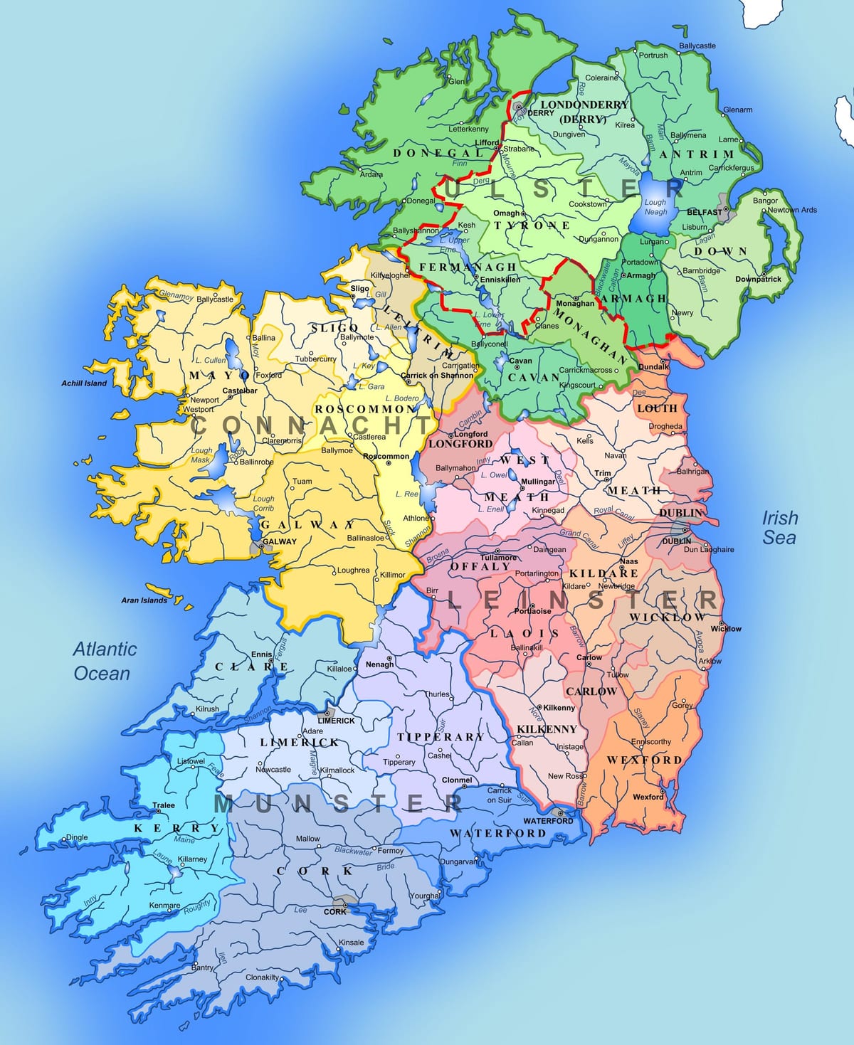 irlanda mappa di attrazioni turistiche