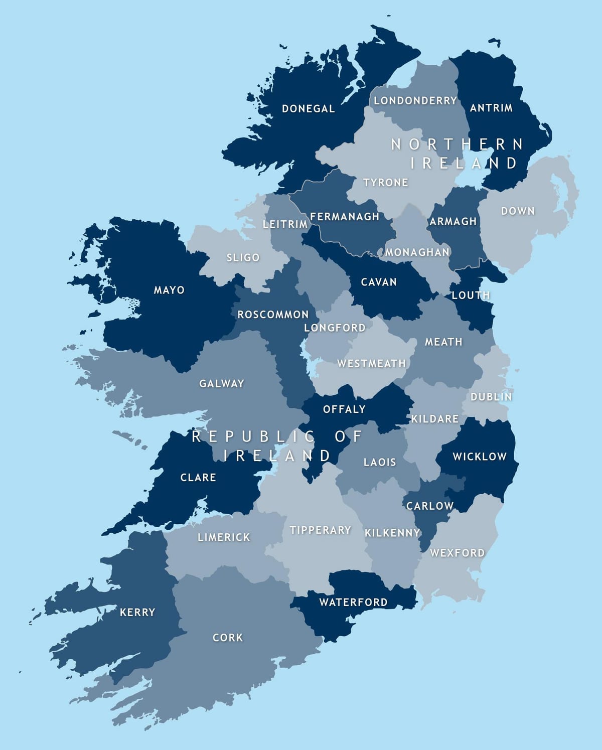 mappa di modificabile mappa di irlanda