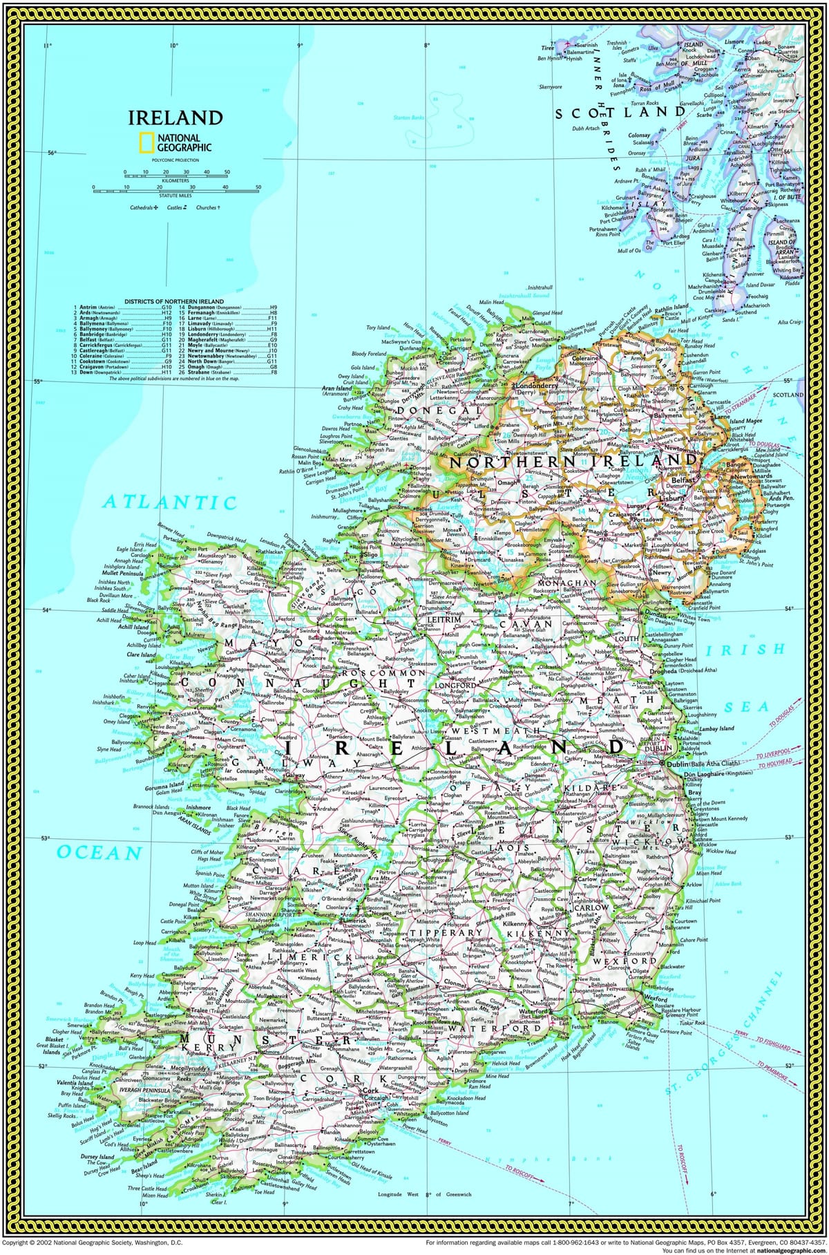 mappa di national geographic mappa di irlanda