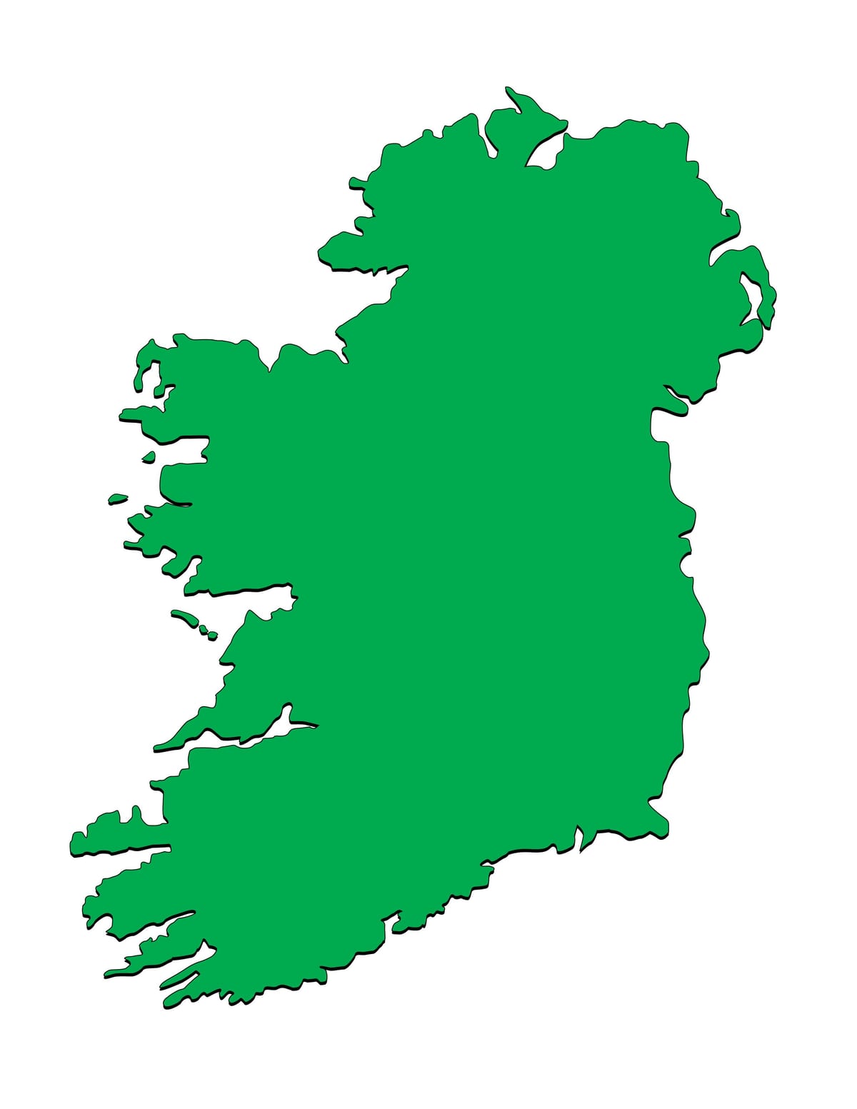 mappa di irlanda modello