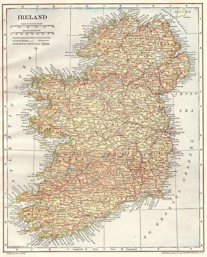 irlanda vintage mappa