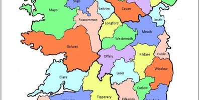 Mappa di irlanda 32 contee