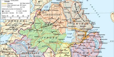 Mappa degli aeroporti irlanda del nord