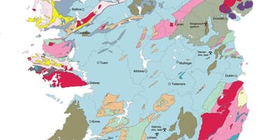 Mappa di mappa geologica dell'irlanda