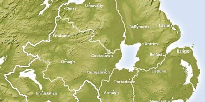 Mappa di mappa regione dell'irlanda del nord