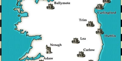 Mappa di castelli in irlanda