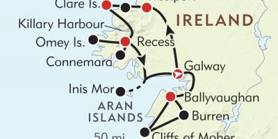 Mappa della costa occidentale dell'irlanda 