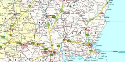 Mappa di sud-est dell'irlanda