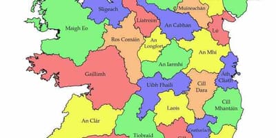 Mappa di irlanda con la contea di nomi