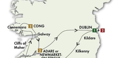 Irlanda tour in auto la mappa