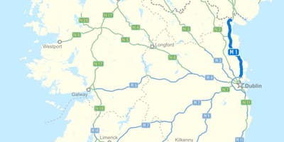 Mappa di irlanda autostrada