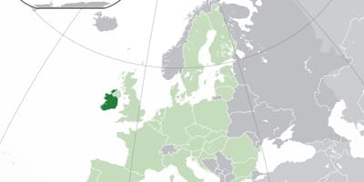 Irlanda mappa nella mappa del mondo