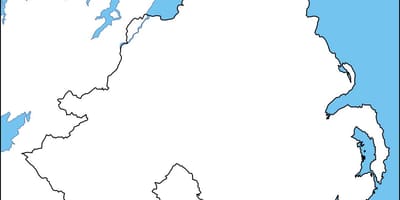 Vuoto mappa dell'irlanda del nord