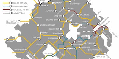 Irlanda del nord mappa del treno