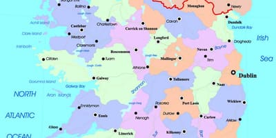 Politico, mappa d'irlanda e irlanda del nord