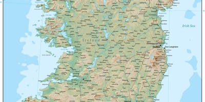 Mappa di irlanda terreno 